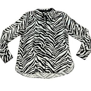Elie Tahari NWT 100% silk zebra print blouse   Size small MSRP $398